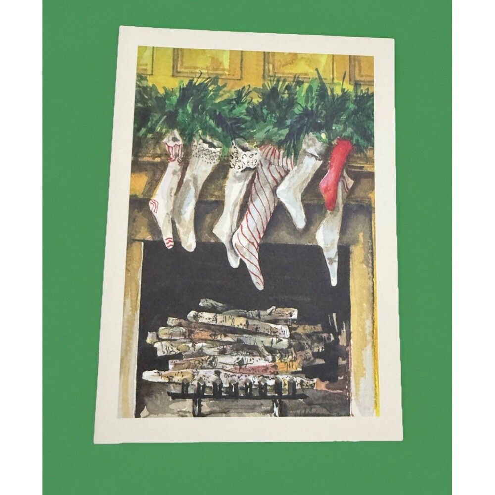Oddballs Vintage Watercolor Greeted Christmas Card Box Of 10 Toasty Toes